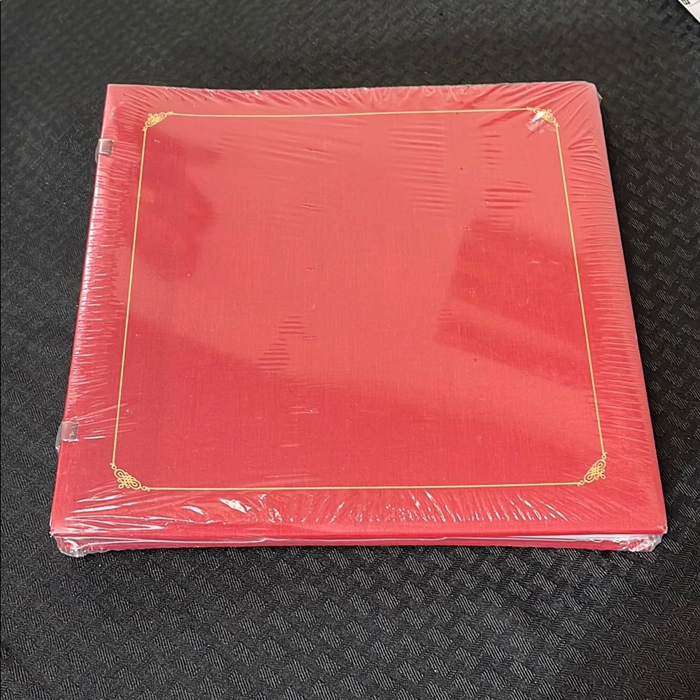 Red Photo Album with Gold Trim